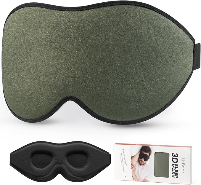 LitBear Sleep Mask for Men Side Sleeper, Sleeping Mask for Women Light Blocking by LitBear