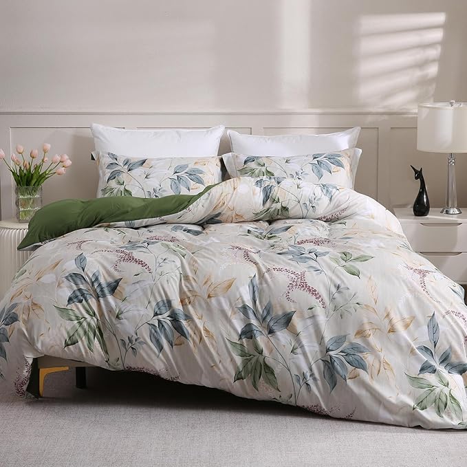 LONAVA King Botaincal 3 Pcs Duvet Cover Set, Breathable Soft Microfiber Forest by LONAVA