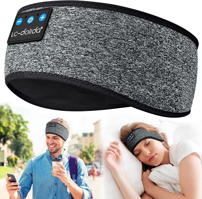 LC-dolida Sleep Headphones Headband Bluetooth 5.4, Sports Headband Earphones by LC-dolida
