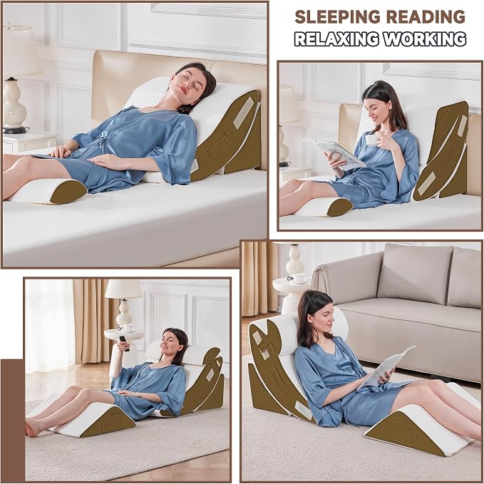 Yojoker 4PCS Orthopedic Bed Wedge Pillow Set - Image 4