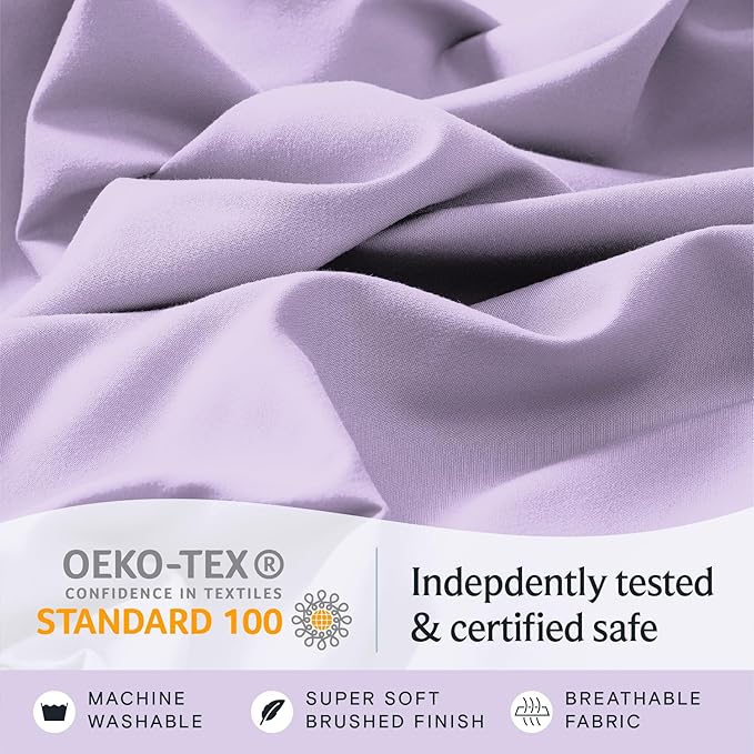 LuxClub 4 PC Full Sheet Set, Deep Pockets Wrinkle Free Cooling Bed Sheets Hotel - Image 7