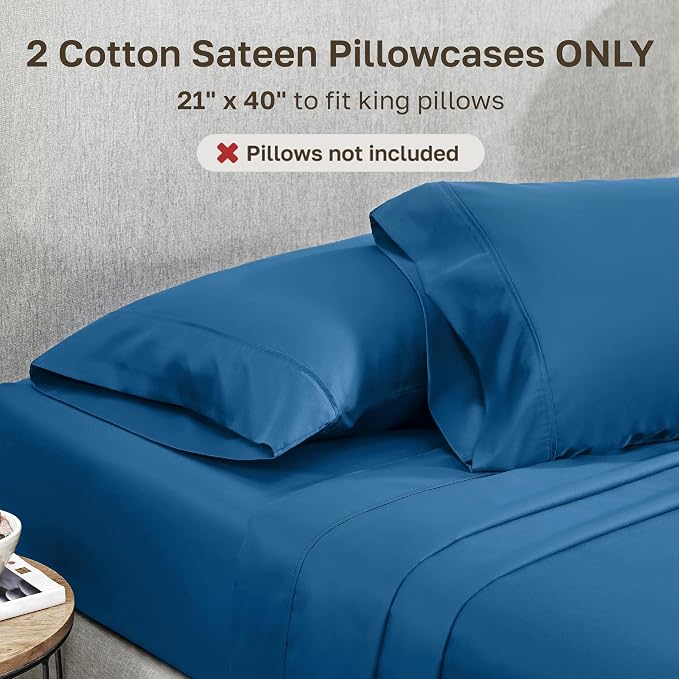 California Design Den King Size Pillow Cases Set of 2-400 Thread Count Sateen - Image 3