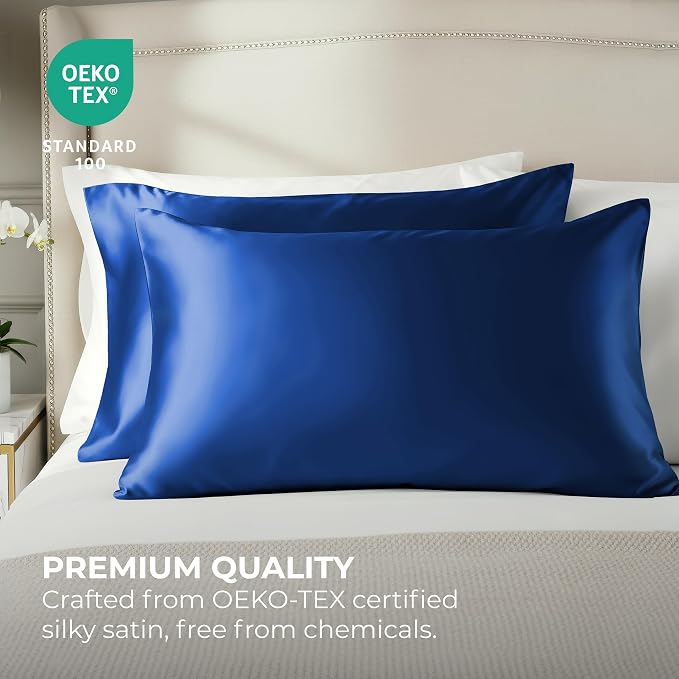 Pure Bedding Satin Pillowcase 2 Pack - Image 2
