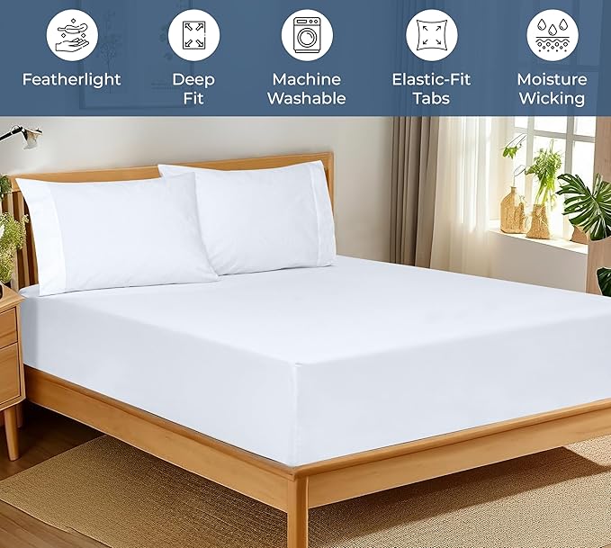 Royale Linens 100% Organic Cotton Fitted Sheet - Image 3