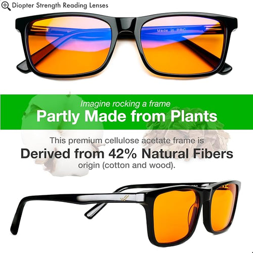 +1.0 +1.5 +2.0 +2.5 Orange Blue Light Blocking Reading Glasses - Image 2