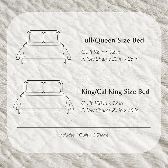 EVERGRACEHOME 100% Cotton Modern Lines Quilt Set King Size, Pre-Washed Soft - Image 8