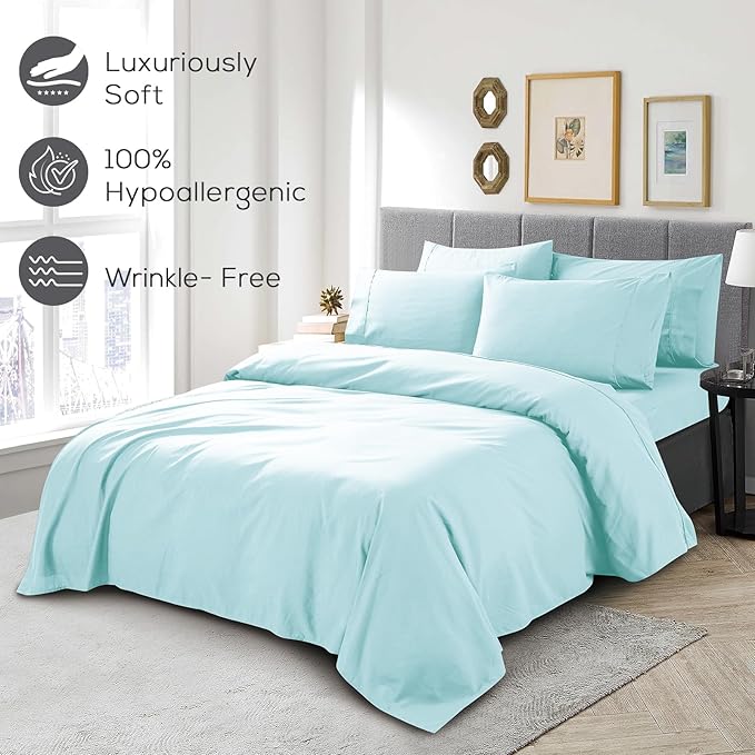 Mueller Ultratemp Bed Sheets Set, Super Soft 1800, 6 Piece California King - Image 5
