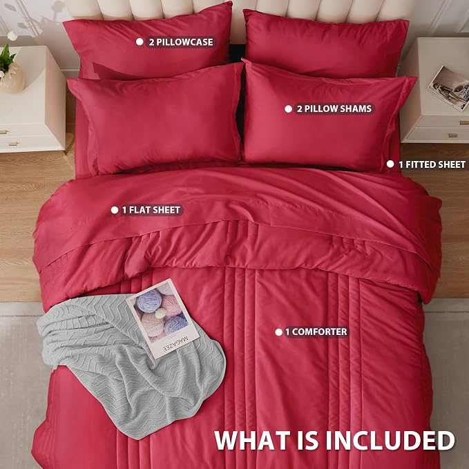 King Comforter Set Red - Image 4
