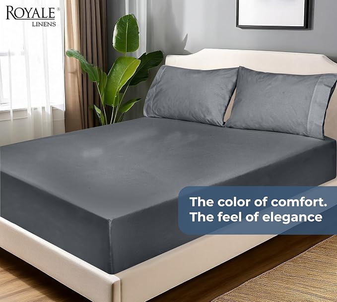 Royale Linens 100% Organic Cotton Fitted Sheet - Image 9