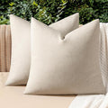MIULEE Pack of 2 Decorative Outdoor Solid Waterproof Throw Pillow Covers Faux by MIULEE