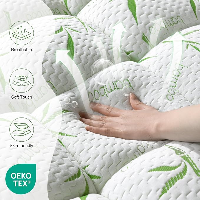 3 Inch Mattress Topper Queen Size, 1500GSM Down Alternative Fill, Cooling Extra - Image 4