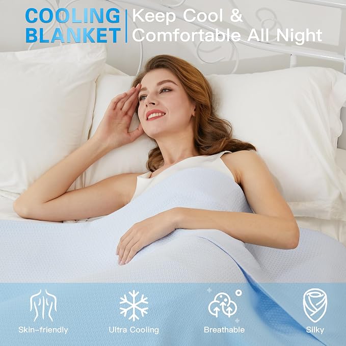 AmyHomie Cooling Blanket, 100% Rayon Derived from Bamboo, Cool Summer Blanket - Image 3