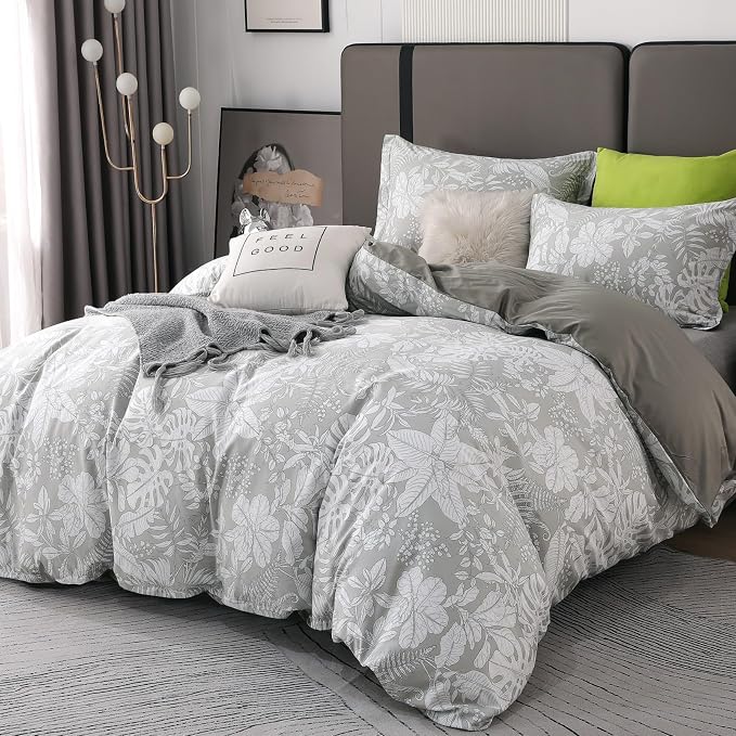 OAITE Duvet Cover Set Twin Size Floral Pattern 600 Thread Count Ultra Soft 100% - Image 2