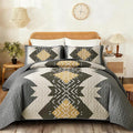 Dintszyayue Boho Quilt Set King Size, 3 Pieces Texture Southwestern Gray by Dintszyayue