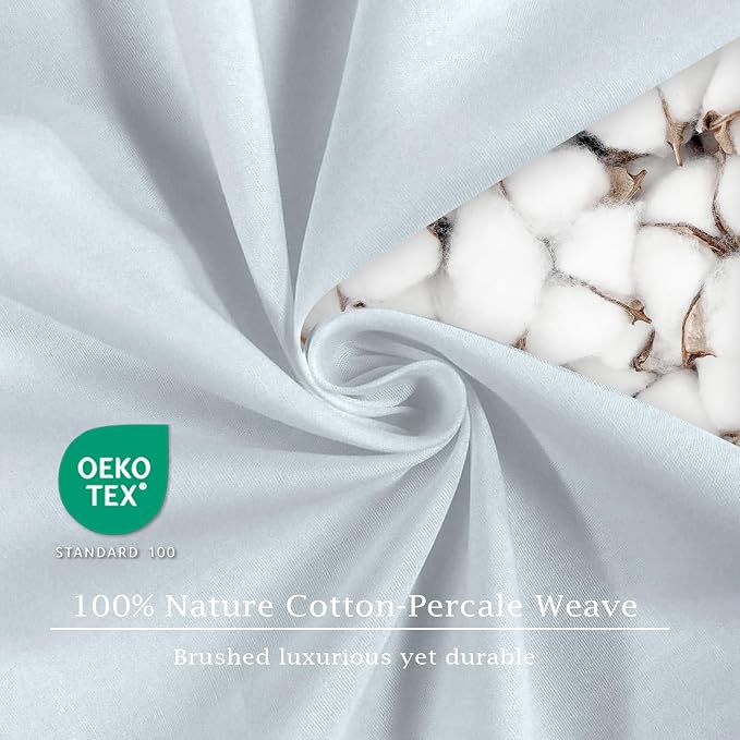 FreshCulture Pure Cotton Fitted Sheets Queen Size, 300 Thread Count Percale - Image 6