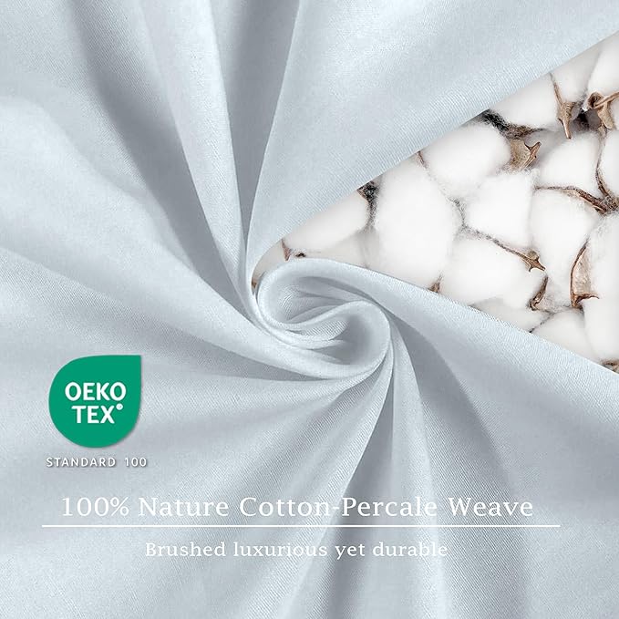 FreshCulture Pure Cotton Fitted Sheets Full Size, 300 Thread Count Percale - Image 6