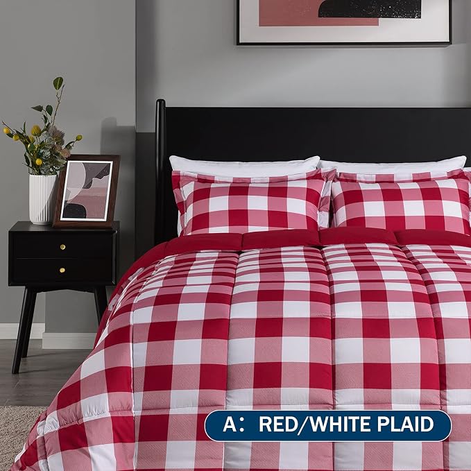 downluxe Lightweight Plaid Comforter Set - Image 2