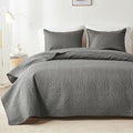 akkialla Dark Grey Full/Queen Quilt Set, Ultrasonic Lightweight Bedspread by akkialla