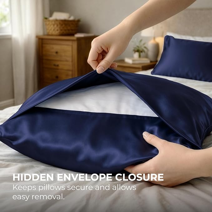 Pure Bedding Satin Pillowcase 2 Pack - Image 7