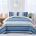 WONGS BEDDING Boho Quilt Set Full Size, Lightweight Microfiber Bedspread by WONGSBEDDING