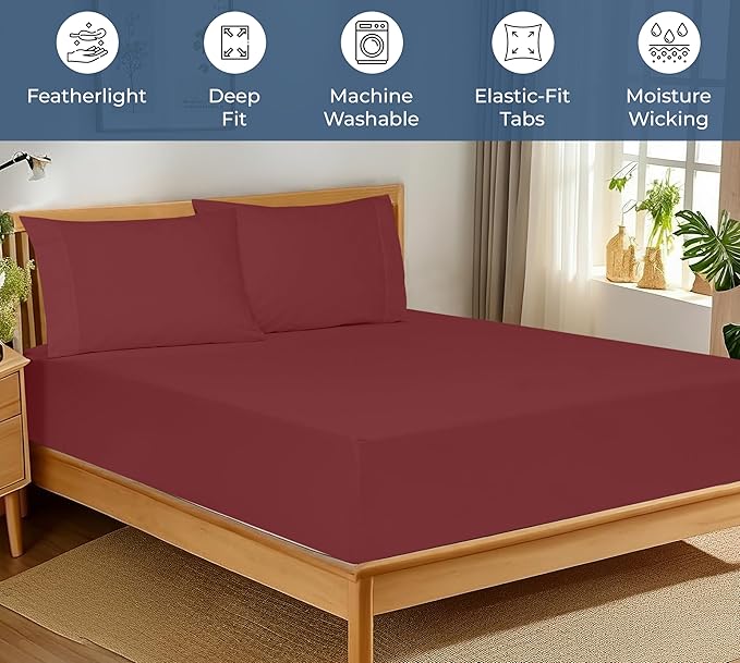 Royale Linens 100% Organic Cotton Fitted Sheet - Image 3