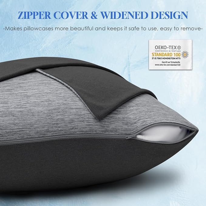 CHOSHOME Cooling Pillow Cases Zipper Pillow Covers Q-Max > 0.45 Zippered - Image 6