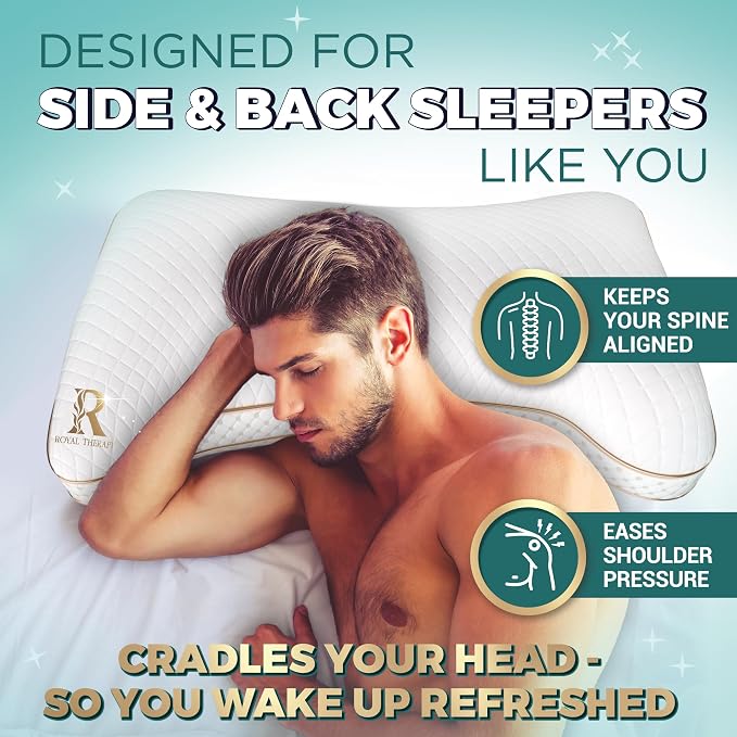 Royal Therapy King 2-Pack Memory Foam Pillow, Adjustable Shredded Odor-Free - Image 2
