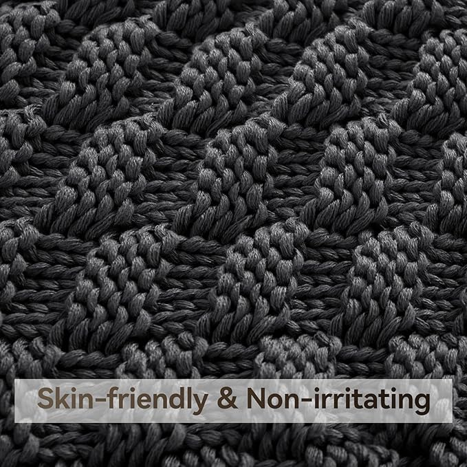 Knitted Weighted Blanket Kids, No Beads Heavy Blanket 36” x 48'' 3lbs, - Image 4