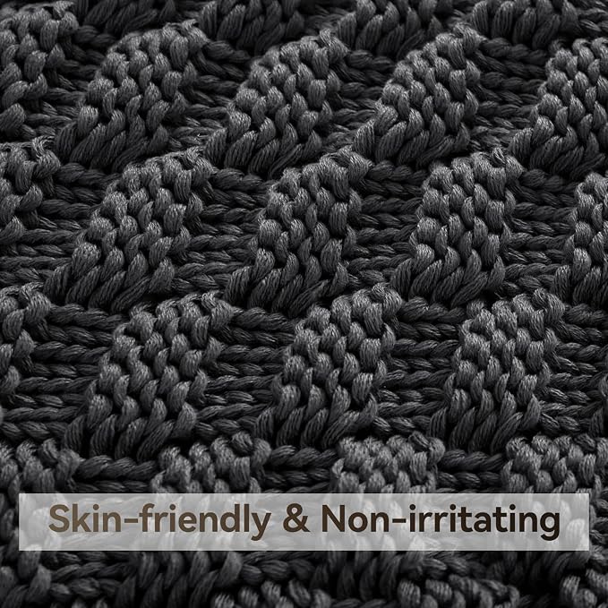 Knitted Weighted Blanket Kids, No Beads Heavy Blanket 40” x 60'' 7lbs, - Image 4