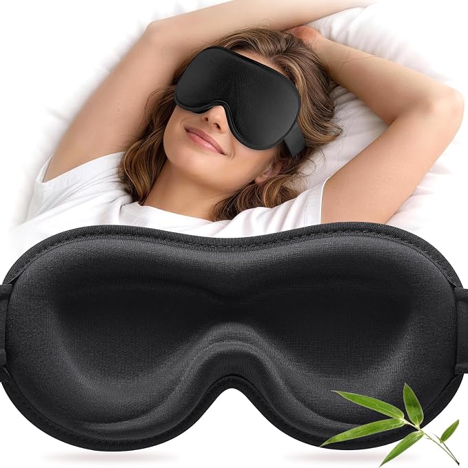 YFONG Sleep Mask for Lash Extensions, Bamboo Viscose & 100% Blackout Eye Mask by YFONG