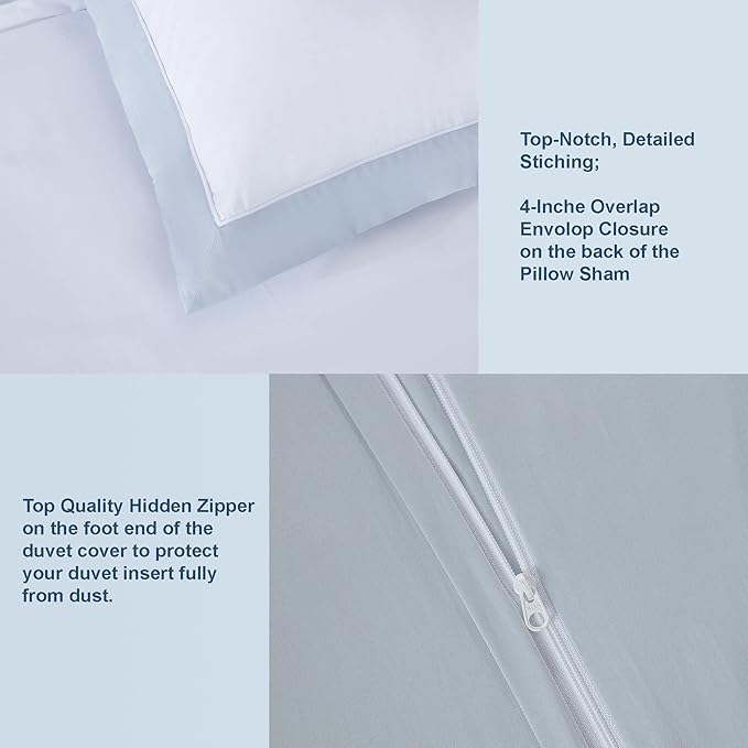 THE COTTON & SILK® 100% Luxury Long-Staple Cotton Duvet Cover Set - Image 3