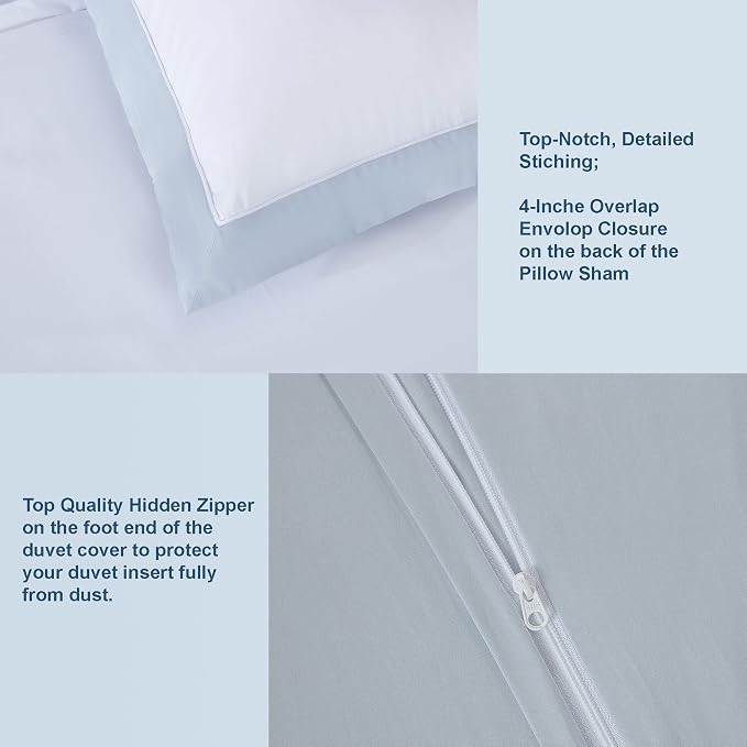 THE COTTON & SILK® 100% Luxury Long-Staple Cotton Duvet Cover Set - Image 3