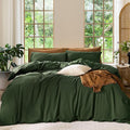 MooMee Bedding Duvet Cover Set 100% Washed Cotton Linen Like Textured by MOOMEE