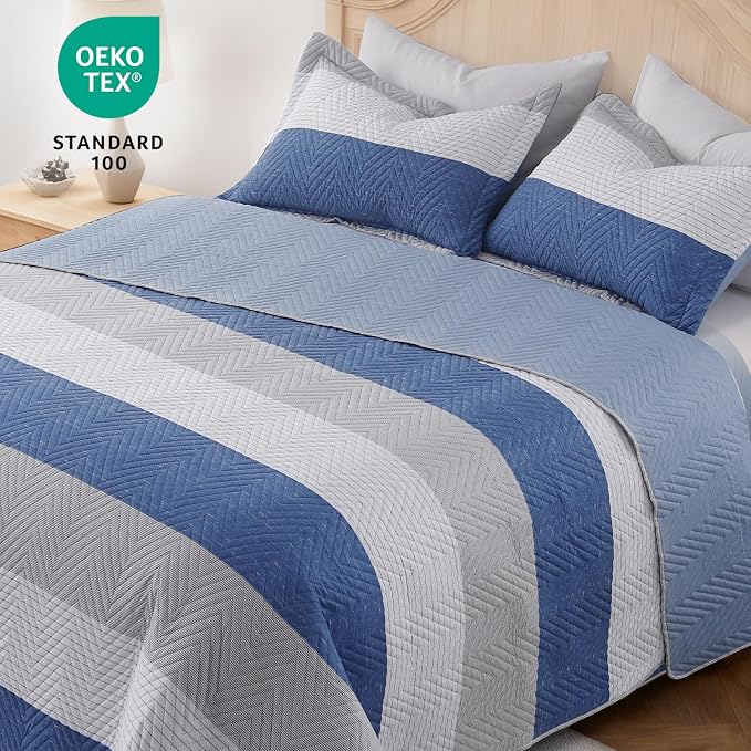 GOONE XL King Quilt Set 106x96 Inches, Lightweight Coverlet Set, Reversible Bed - Image 3
