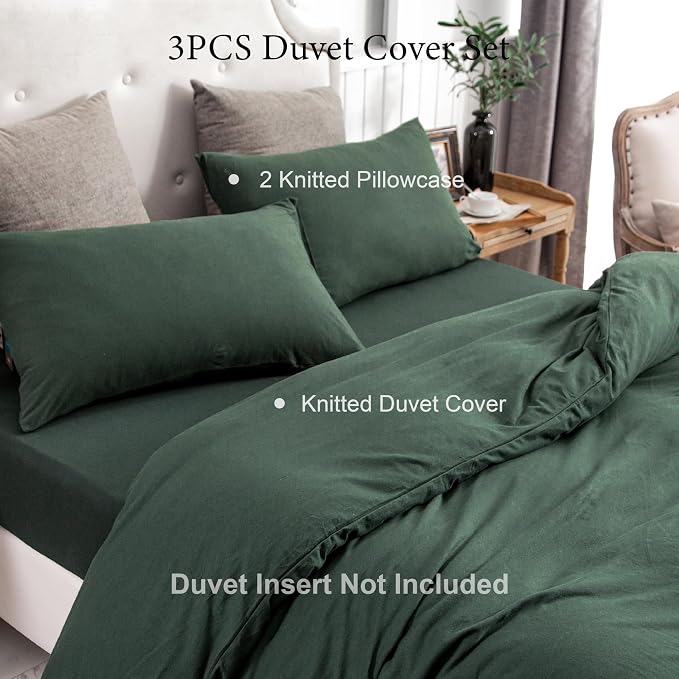 PURE ERA Jersey Knit Duvet Cover Set 100% T-Shirt Cotton Super Soft Comfy 3pc - Image 5