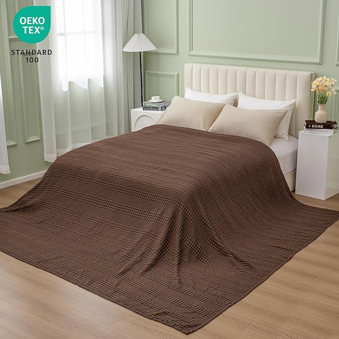PHF Cooling Waffle Blanket California King Size, Lightweight 60% Rayon from - Image 6