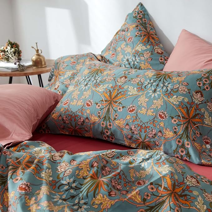 mixinni Vintage Style Garden Flower Duvet Cover Set - Image 8