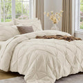 Sasttie Full Size Comforter Set, 7-Piece Bed in a Bag Double, Pintuck Bedding by SASTTIE