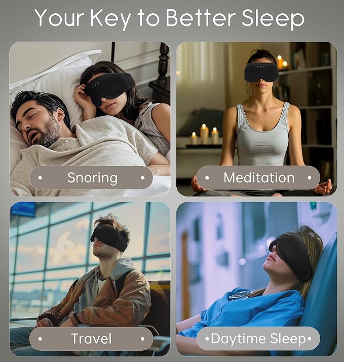 Sleep Mask with Headphones Bluetooth 5.4, TOPOINT 3D Eye Mask Blackout with - Image 9