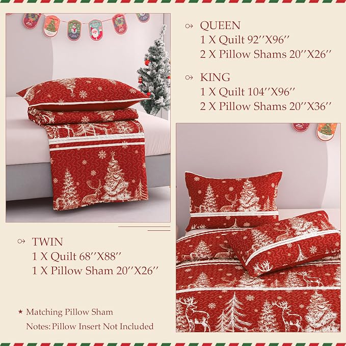 Exclusivo Mezcla Reversible Christmas Quilts Twin Size - Image 6