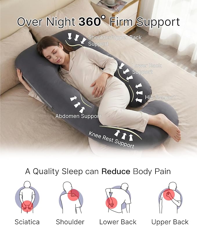 ALLOPERA Pregnancy Pillow, Full Body 57 Inch Maternity Pillow - Image 2