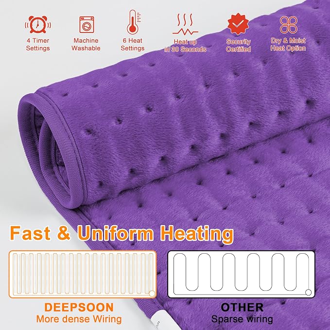 Deepsoon Heating Pad, Electric Heating Pads - Image 5