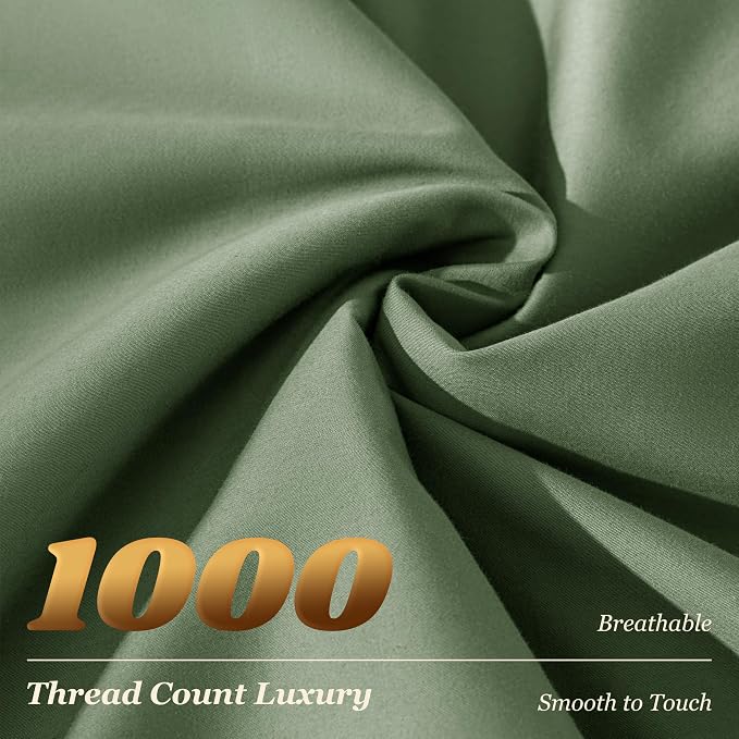 LBRO2M 1000 Thread Count 100% Egyptian Cotton Sheets Set Full Size, 4 Piece - Image 3