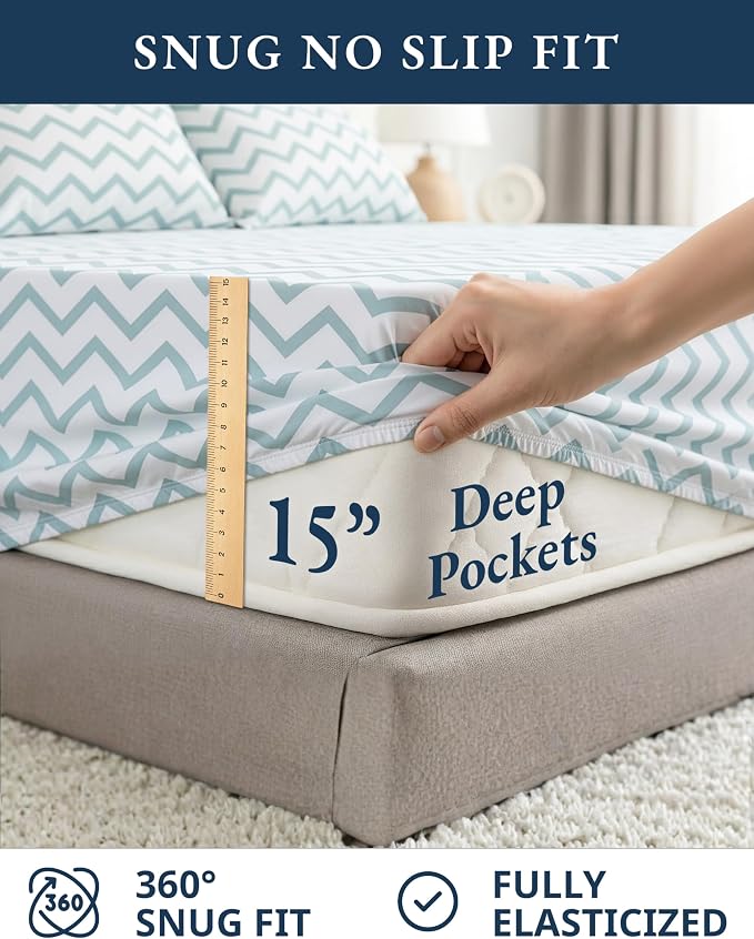 LANE LINEN 100% Organic Cotton Full Size Sheet & Pillowcase Sets, Fully - Image 7