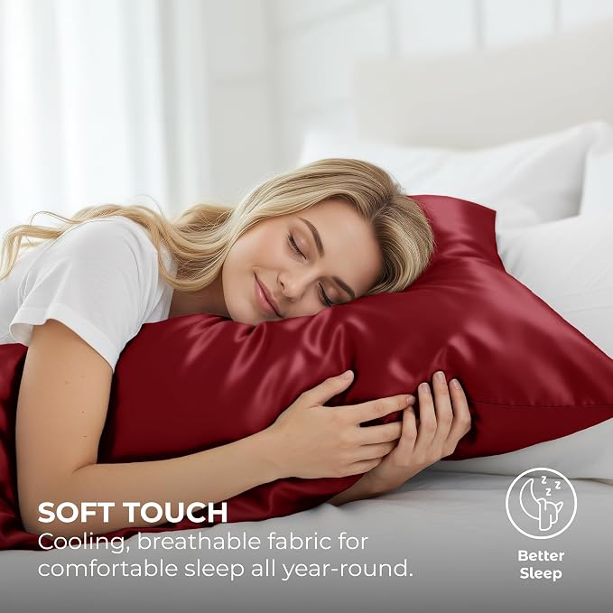 Pure Bedding Satin Pillowcase 2 Pack - Image 3