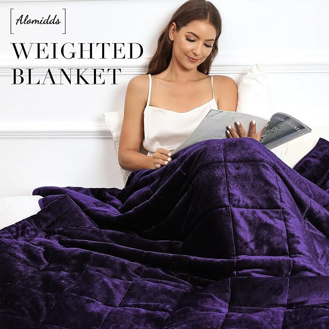Alomidds Weighted Blanket Twin Size 15lbs 48x72 inches, Sherpa Weighted Blankets - Image 3