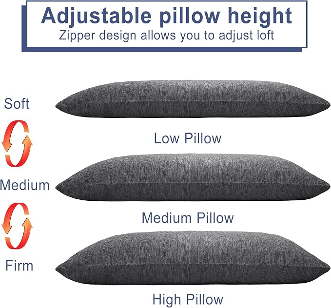 DWCN Cooling Body Pillow for Adults, 20x60 Inch Grey - Image 5