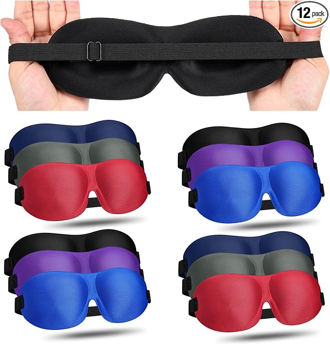 Bonuci 12 Pack Sleep Mask Blackout 3D Eye Mask by Bonuci