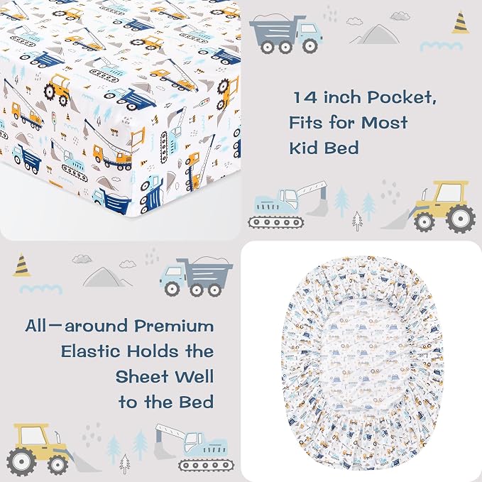 lasoftan Kids Sheet Set Full Size, Boys Full Sheet Set - Image 4