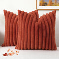 decorUhome Cozy Faux Fur Throw Pillow Covers 16x16 Set of 2 Decorative Soft by decorUhome